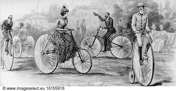 Bicycle Corso / Draw. by. Paul Heydel/c. 1890