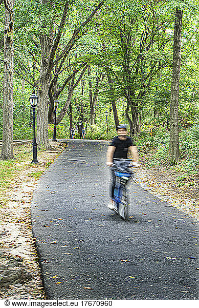 Bicycle Path  Riverside Park  New York City  New York  USA