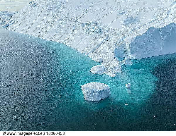 big icebergs from aerial view