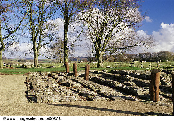 Birdoswald Fort  römische Mauer  Hadrianswall  UNESCO World Heritage Site  Northumbria  England  Vereinigtes Königreich  Europa