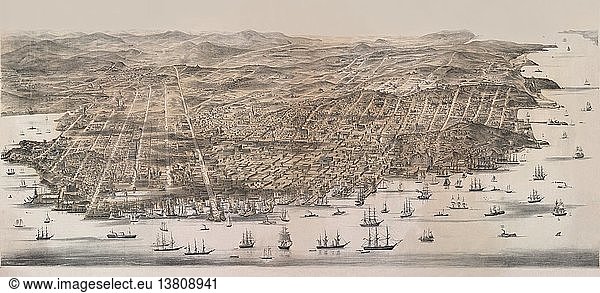 Birds Eye View of San Francisco 1864