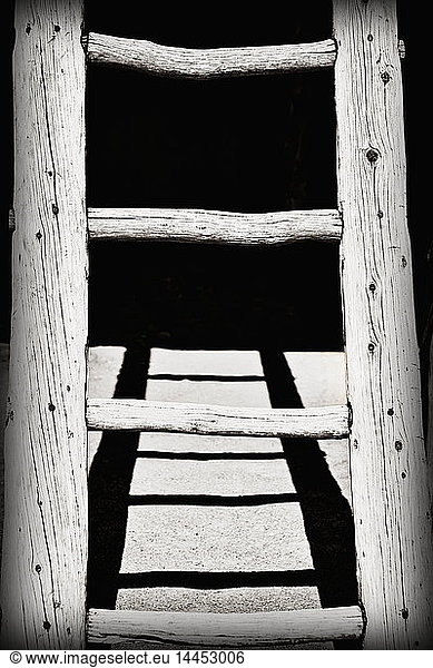 Black and White Wooden Ladder