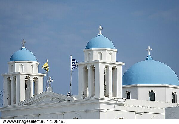Blau-Weiße Griechisch-Orthodoxe Kirche Kirche ??? ?? ?????? ???  Parikia  Paros  Kykladen  Ägäis  Griechenland  Europa