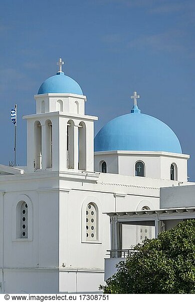 Blau-Weiße Griechisch-Orthodoxe Kirche Kirche ??? ?? ?????? ???  Parikia  Paros  Kykladen  Ägäis  Griechenland  Europa