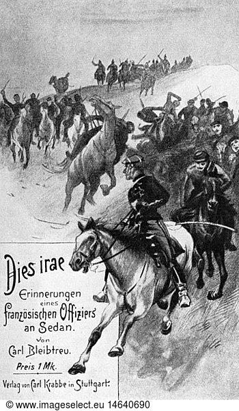 Bleibtreu  Karl  13.1.1859 - 30.1.1928  dt. Schriftsteller  Werke  'Dies Irae'  Stuttgart 1898  Titelblatt  Zeichnung von Robert Haug