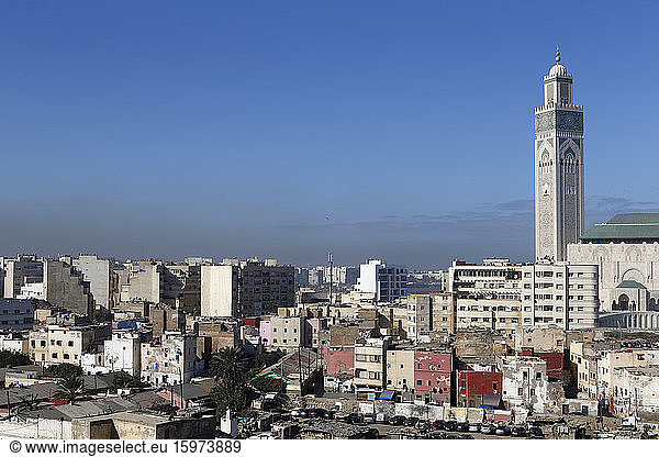 Blick auf Casablanca  Marokko  Nordafrika  Afrika