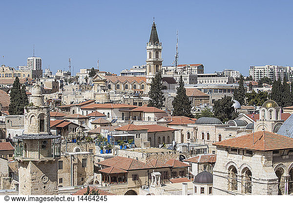Blick auf das christliche Viertel und die Grabeskirche  Altstadt  UNESCO-Weltkulturerbe  Jerusalem  Israel  Naher Osten
