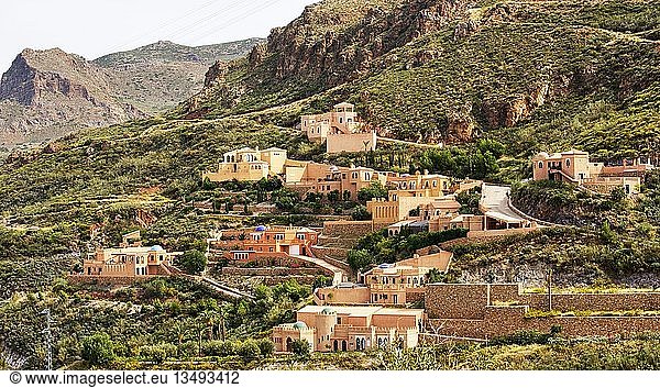Blick auf das Dorf Cortijo Cabrera  Sierra Cabrera  Almeria  Andalusien  Südspanien  Spanien  Europa