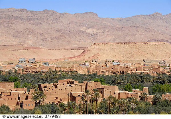 Blick auf die Altstadt Ksar Tenerhir Marokko