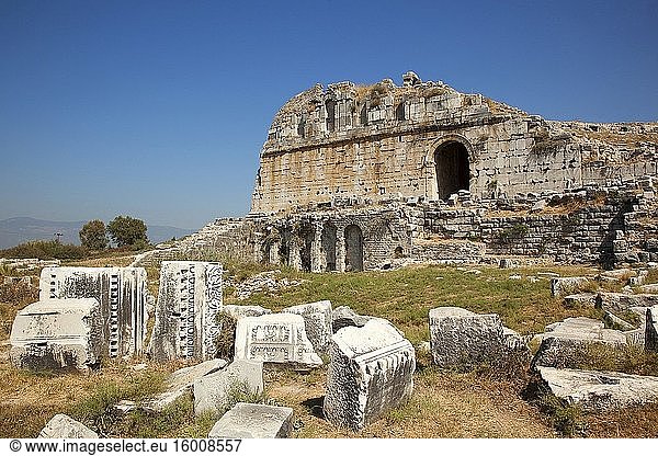 Blick auf die antiken Ruinen in Milet  Milet  Provinz Aydin  Türkei  Europa