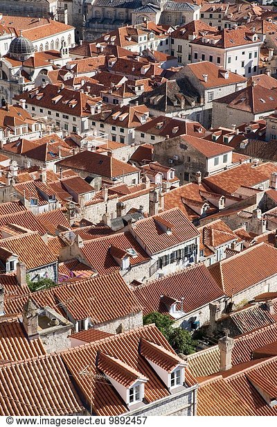 Blick auf die Dächer der Altstadt  Dubrovnik  Kroatien