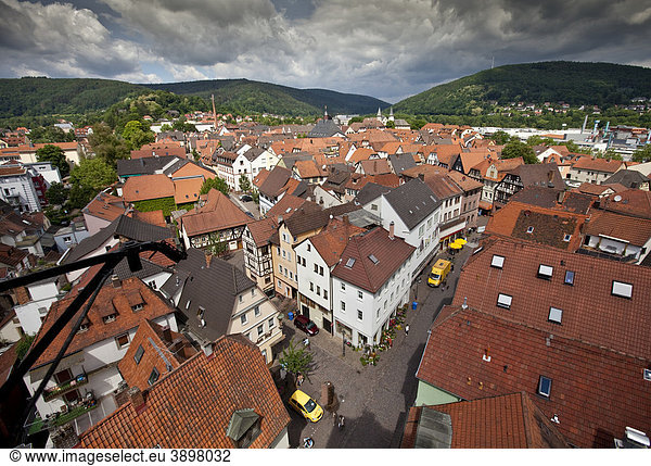Blick auf die historische Altstadt von Lohr am Main  Hessen  Deutschland  Europa
