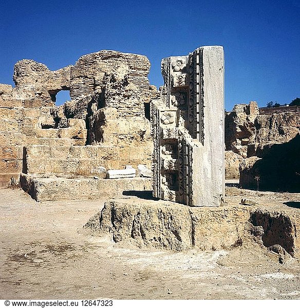 Blick auf die Ruinen der Thermen des Antoninus in Karthago.