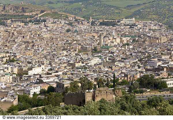 Blick auf die Stadt von Fez  Marokko