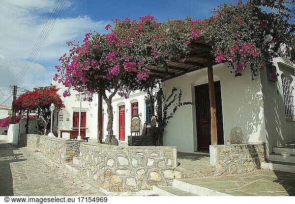 Blick auf die traditionellen  weiß getünchten Häuser im Dorf Artemonas  Insel Sifnos  Kykladen  Griechische Inseln  Griechenland  Europa.
