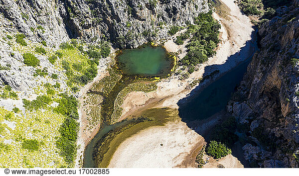 Blick auf eine Schlucht  Torrent De Pareis  Mallorca  Sierra De Tramuntana  Balearen  Spanien