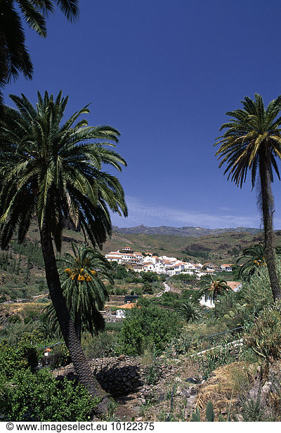 Blick auf Fataga  Gran Canaria  Kanaren  Spanien  Europa