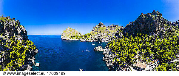 Blick auf Mallorca  Torrent De Pareis  Sierra De Tramuntana  Balearische Inseln  Spanien