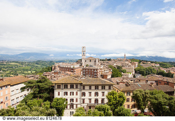 Blick auf Perugia  Umbrien  Italien
