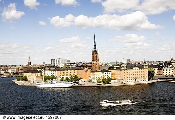 Blick über die alte Stadt von Stockholm Schweden.