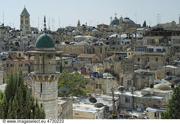 Blick über die Altstadt von Jerusalem  Israel  Naher Osten