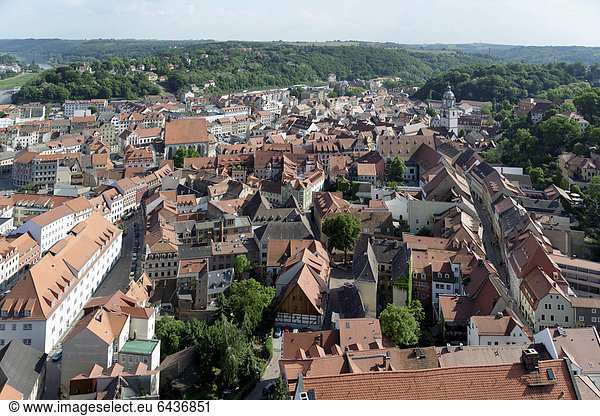Blick über Meißen vom Dach des Meißner Doms  Sachsen  Deutschland  Europa
