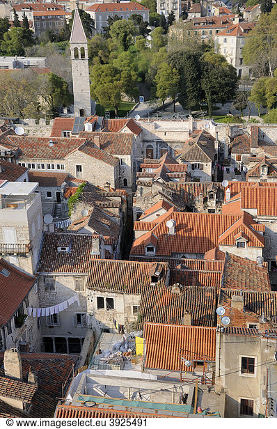 Blick nach Norden vom Campanile der Kathedrale von Split  Kroatien  Europa