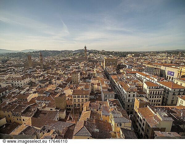 Blick vom Campanile von Florenz über die Stadt  Florenz  Toskana  Italien  Europa