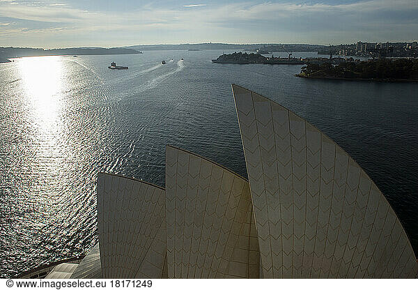 Blick vom Dach des Sydney Opera House in Sydney  Australien; Sydney  New South Wales  Australien