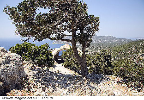 Blick vom Kastrou Monolithos  Rhodos  Griechenland