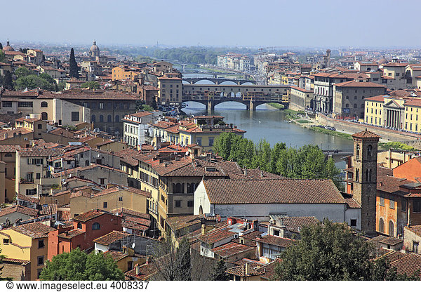 Blick von der Piazza Michelangelo auf die Stadt  Firenze  Florenz  Toskana  Italien