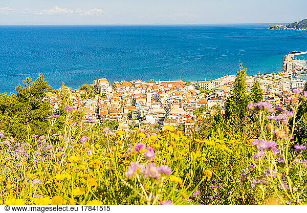 Blick von oben auf Zante Stadt  Zakynthos Insel  Griechische Inseln  Griechenland  Europa