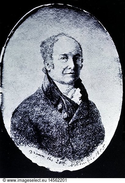 Bligh  William  9.9.1754 - 7.12.1817  brit. Admiral  Portrait  nach Bleistiftzeichnung von H. A. Barker  1805 Bligh, William, 9.9.1754 - 7.12.1817, brit. Admiral, Portrait, nach Bleistiftzeichnung von H. A. Barker, 1805,