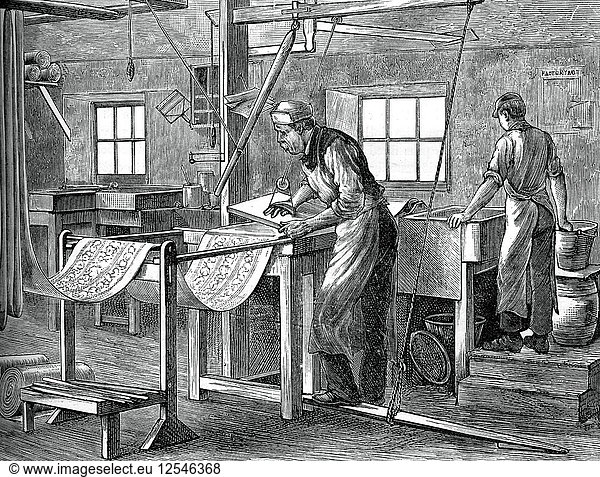 Blockdrucker bei der Arbeit  um 1880. Künstler: Unbekannt