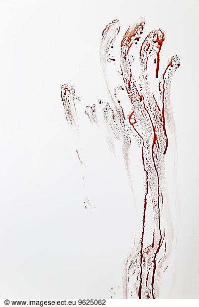 Blood-stained hand print