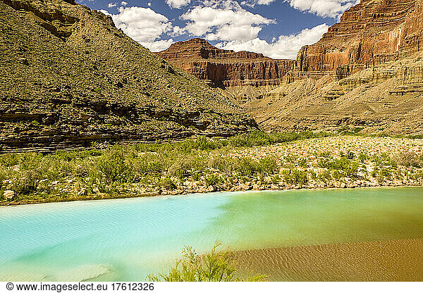 Blue water at the Little Colorado and Colorado River confluence.