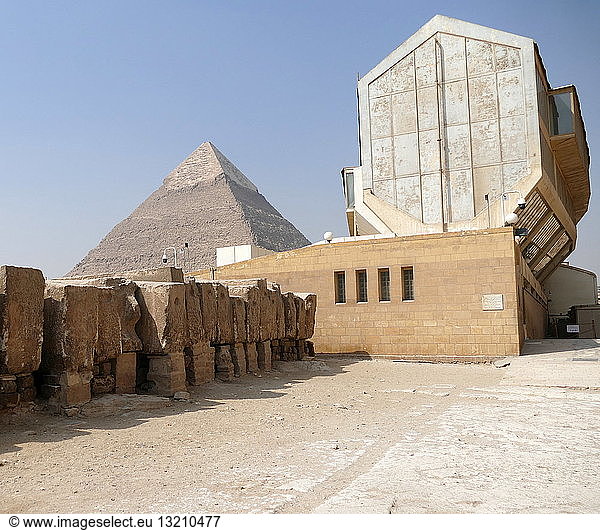 Boat of Ra (Solar Boat) museum and the Pyramid of Khafre