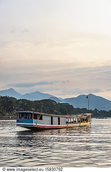 boat on the Mekong river in Laos