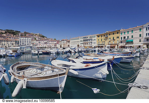BOats in the harbour of Portoferraio  Elba  Province of Livorno  Tuscany  Italy  Europe