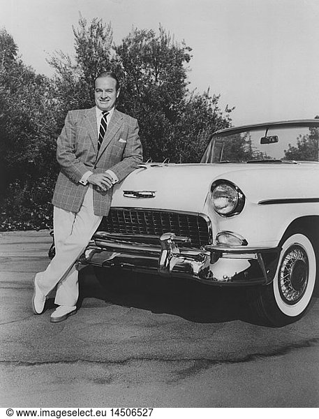 Bob Hope  Portrait with Chevy Convertible  1956