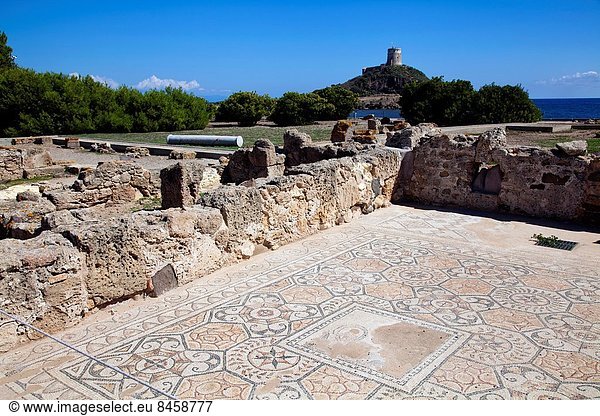Boden  Fußboden  Fußböden  Ruine  Süden  Nora Schweden  Mosaik  Sardinien