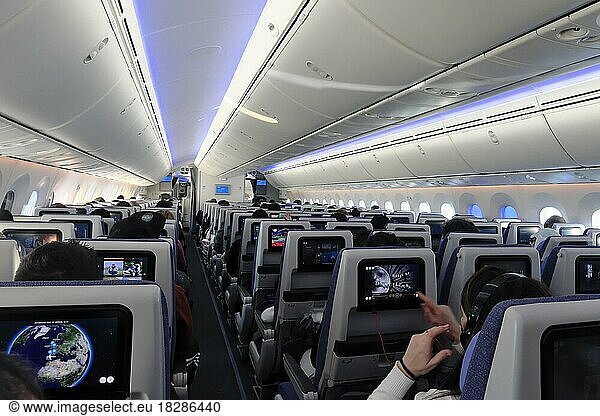 Boeing 787 Dreamliner  Innenansicht der Economy Klasse  Madrid  Spanien  Europa
