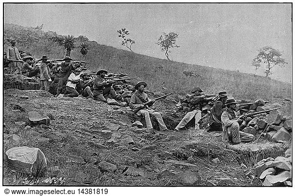 Boers besieging Ladysmith. Siege lasted from l November 1899-28 February 1900. 2nd Boer War 1899-1900.