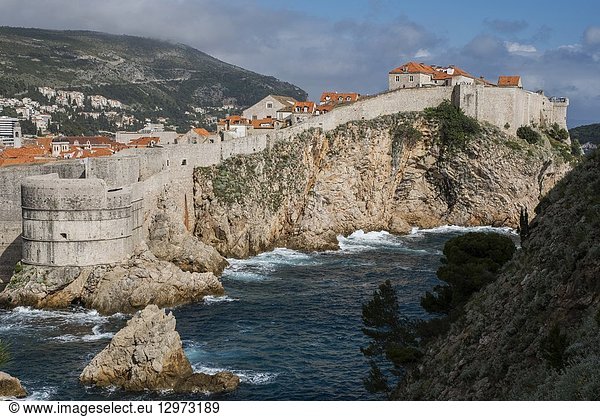 Bokar Fortress  part of the Old Town's sea wall fortifications  Dubrovnik  Croatia  Europe.