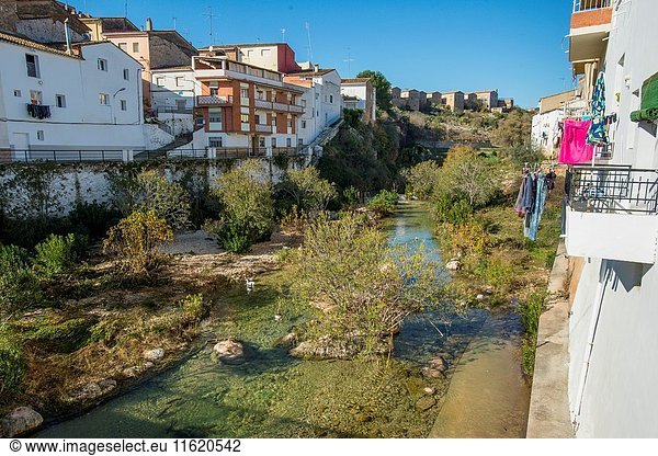 Bolbaite and river Sellent, Canal de Navarrés, Valencia province, Comunidad Valenciana, Spain