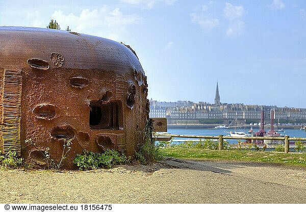 Bomb shelters in Saint-Malo  Brittany  France  Europe