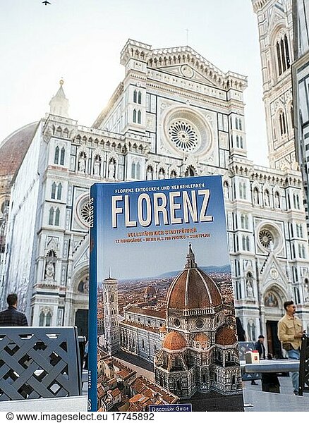 Book  Florence travel guide  back Cathedral  Santa Maria del Fiore Cathedral  Florence  Tuscany  Italy  Europe