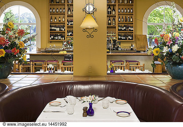 Booth in luxury restaurant