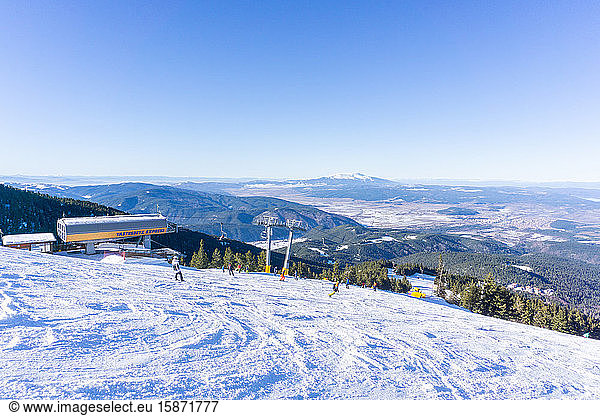 Borovets Ski Resort  top of of Yastrebetz Express chairlift  Bulgaria  Europe