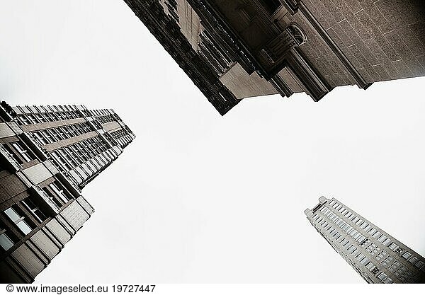 Bottom view buildings urban environment